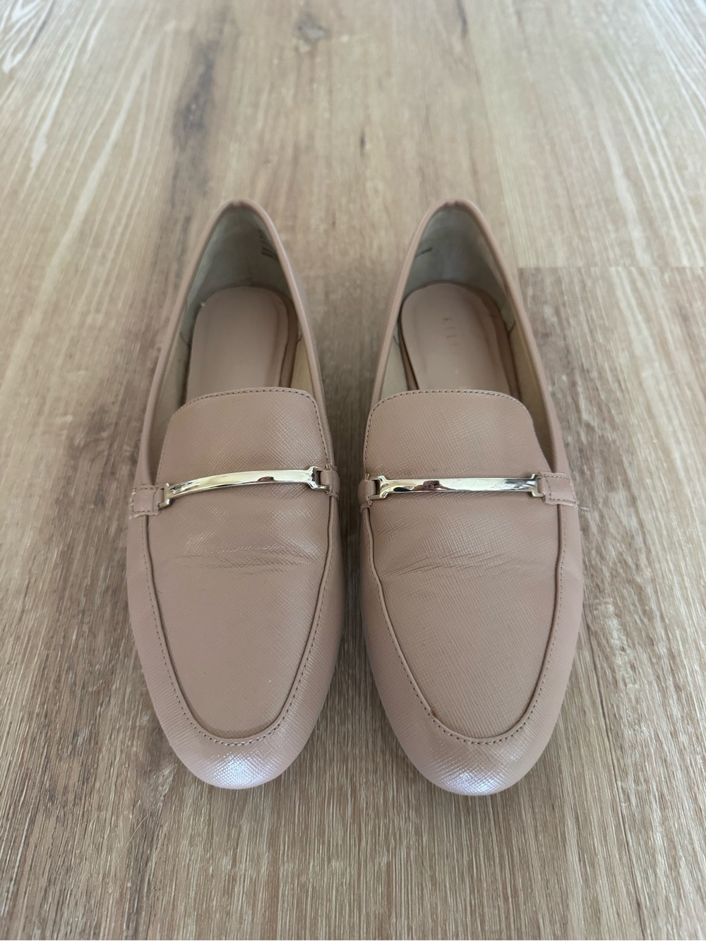Kelly & Katie Nude Loafers with Silver Accent